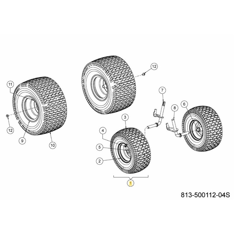 WHL ASM COMPL 15x6.0x6 SQ SHL 634-04406637 ORIGINALE MTD