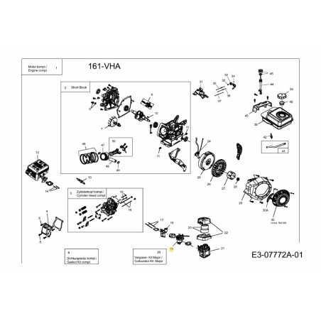 Vergaserbaugruppe. 751-14059 ORIGINAL MTD | Newgardenstore.eu