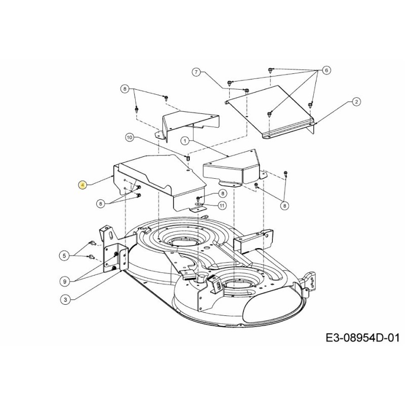 COPERTURA POSTERIORE 40" DECK 703-23886637 ORIGINALE MTD COPERTURA POSTERIORE 40" DECK 703-23886637 ORIGINALE MTD