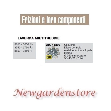 Disco frizione 15293 50x45EV Z24 LAVERDA MIETITREBBIE 3650 3750 3850 R | Newgardenstore.eu