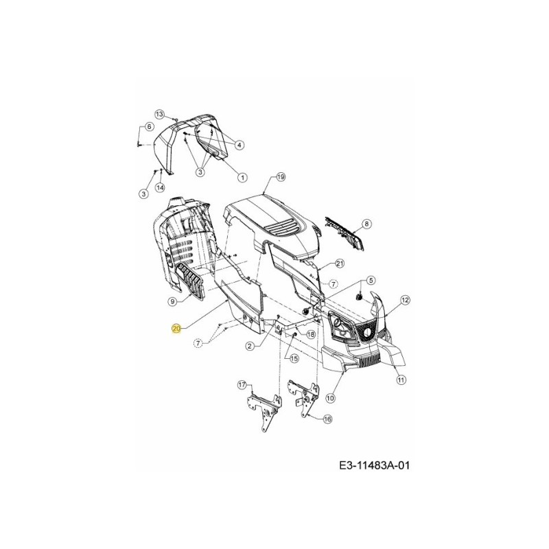 PANNELLO LATO DESTRO S/D/W LT5 783-09078637 ORIGINALE MTD