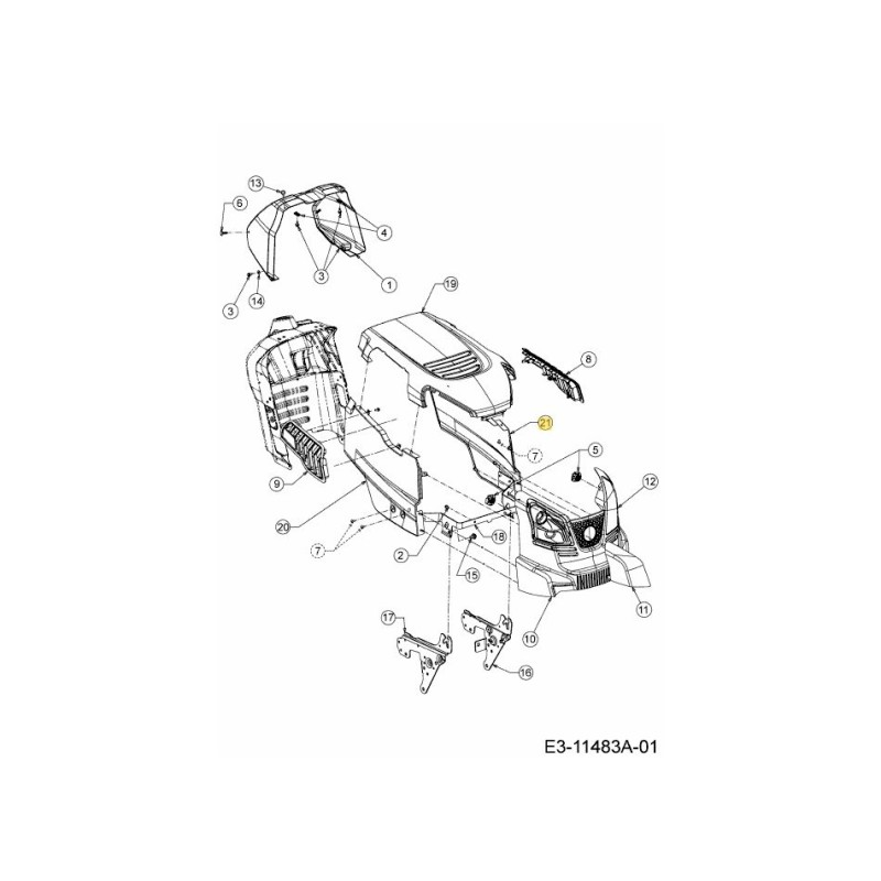 PANNELLO LATO SX LT5 783-09081637 ORIGINALE MTD