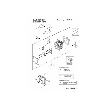 Zylinderkopf komplett 751-11746 Original MTD | Newgardenstore.eu