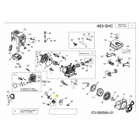 Carburetor with gaskets 651-05273 ORIGINAL MTD | Newgardenstore.eu