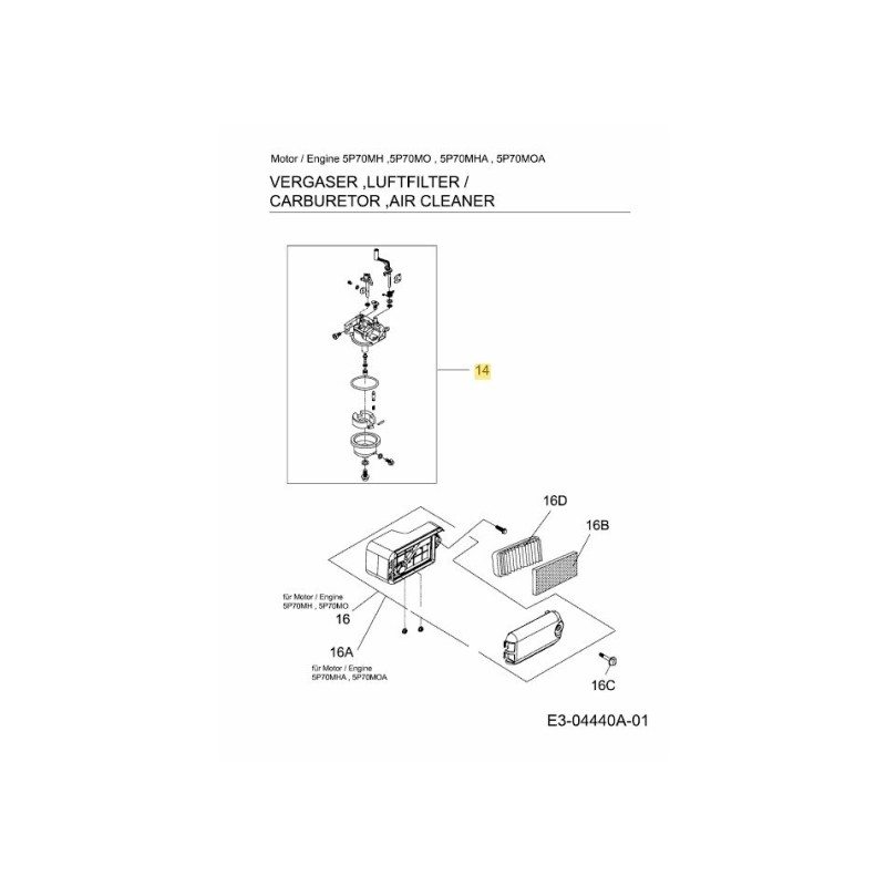 Vergaserbaugruppe. 751-10765 ORIGINAL MTD
