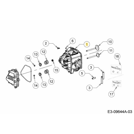 Testata del cilindro 618-07090 ORIGINALE MTD | Newgardenstore.eu