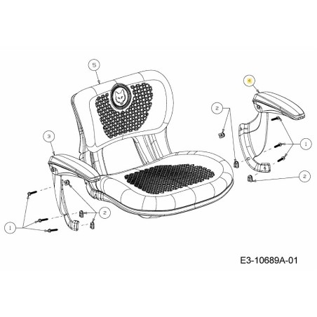 BRAZO: ASIENTO: IZQUIERDO: RESPALDO ALTO: PREM 757-05047A ORIGINAL MTD | Newgardenstore.eu