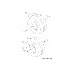 RUOTA ASM 8x7x.750 DIA 700 634-04631-CB ORIGINALE MTD