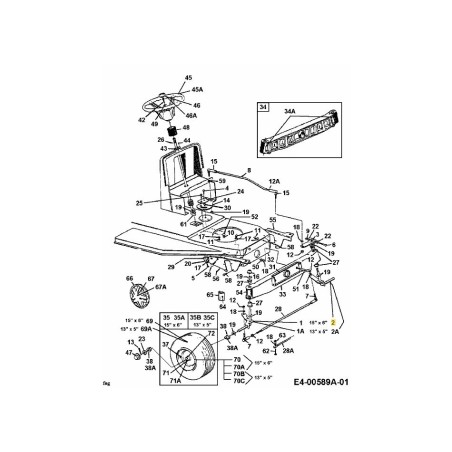 ASSALE ANTERIORE SINISTRO 3,64X5,34 17585A637 ORIGINALE MTD | Newgardenstore.eu