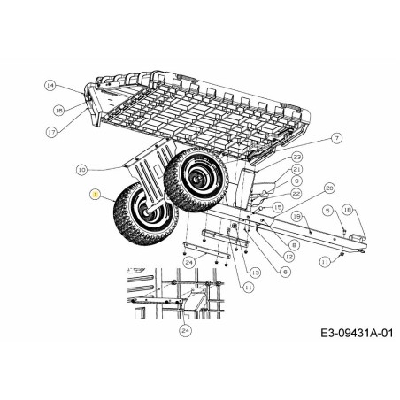 WHEEL ASM 15X6X6 634-05166 ORIGINAL MTD | Newgardenstore.eu