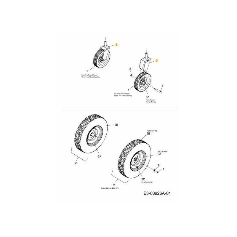 RUOTA GIREVOLE A FORCELLA 687-02263-CY ORIGINALE MTD RUOTA GIREVOLE A FORCELLA 687-02263-CY ORIGINALE MTD