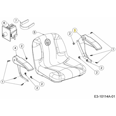 BRAZO: ASIENTO: IZQUIERDO: RESPALDO ALTO: PREM 757-05045 ORIGINAL MTD | Newgardenstore.eu