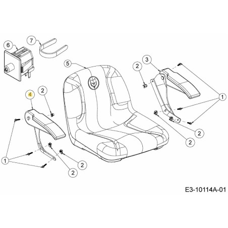 ARM:SEAT:RH:HI BACK:PREM 757-05046 ORIGINAL MTD | Newgardenstore.eu