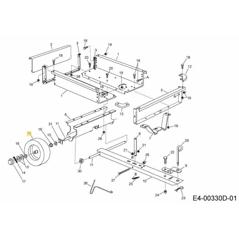 WHEEL, 4.30x3.75x8-3/4 ID AF-43008 ORIGINAL MTD