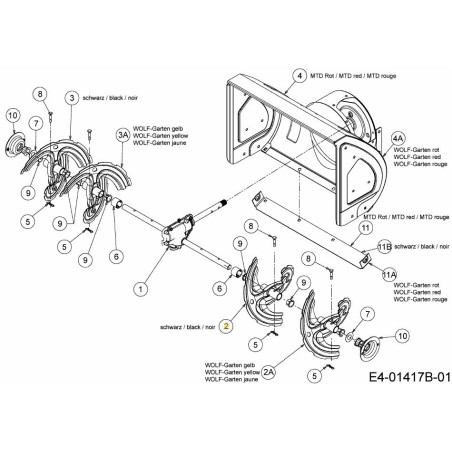 CONJUNTO DE BARRENO IZQUIERDO 684-04113A-S ORIGINAL MTD | Newgardenstore.eu