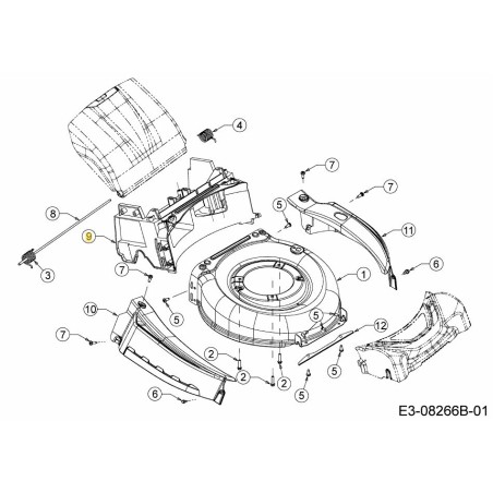 BAFFLE RR 42/46CM : ALUMINIUM 719-04693ASA ORIGINAL MTD | Newgardenstore.eu