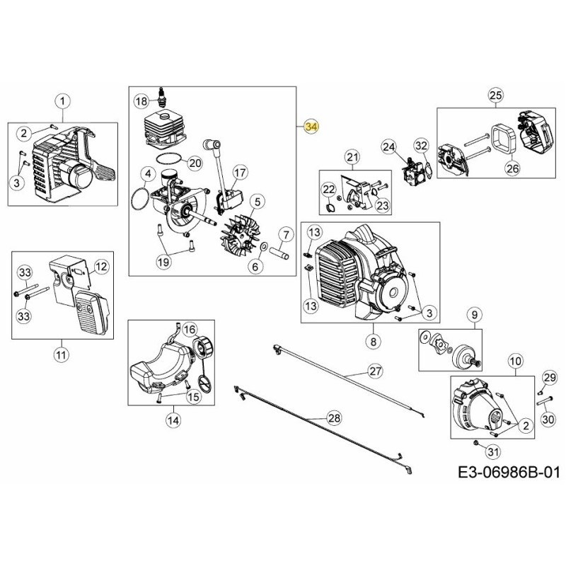 BLOCCO CORTO 753-06416 ORIGINALE MTD