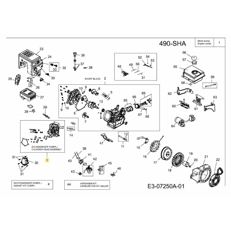 ZYLINDERKOPF KPL. 751-11361A ORIGINAL MTD