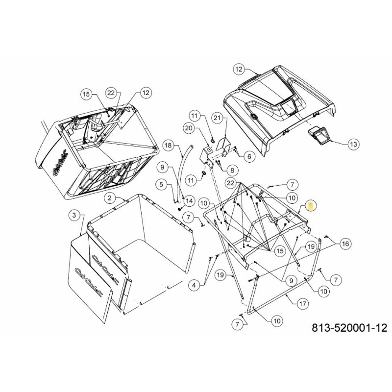 SACCO PER ERBA SUPERIORE DEL TELAIO 649-05115B-S ORIGINALE MTD