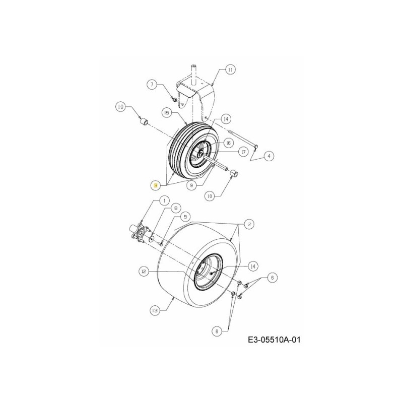 ROUE 13x5.0-6 634-04629 ORIGINALE MTD