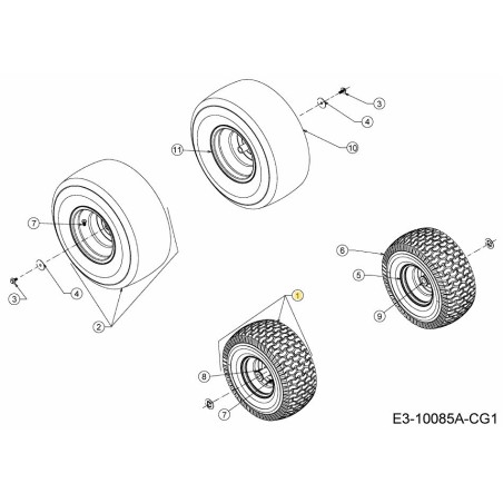 WHL COMPL 15x6x6 SQ SH PLST 634-05178-CG ORIGINALE MTD | Newgardenstore.eu