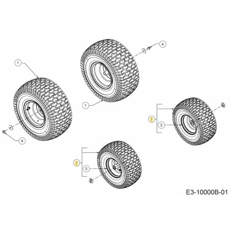 WHEEL CPL. 15X6X6 GRAY 634-05178AGR ORIGINAL MTD | Newgardenstore.eu