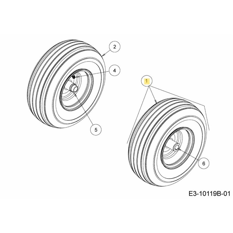 WHEEL CPL. 13X5-6 634-04711A ORIGINAL MTD