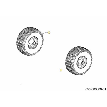 WHEEL CPL. 15X6-6 634-05427ACY ORIGINAL MTD | Newgardenstore.eu