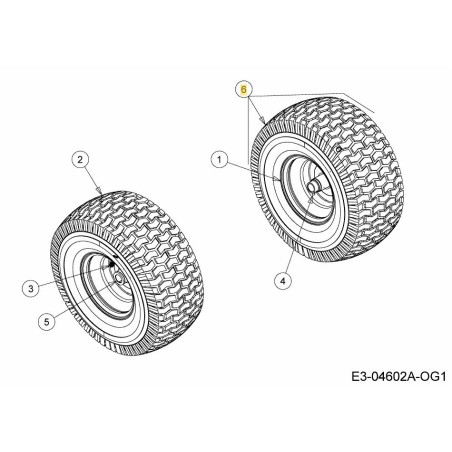 WHL ASM CPL 15x6.0x6.0 SQ SHL 634-04406-G ORIGINALE MTD | Newgardenstore.eu
