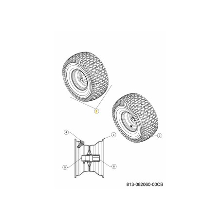 WHL ASM COMPL 15x6x6 SQ SHL 634-05067-CB ORIGINALE MTD | Newgardenstore.eu