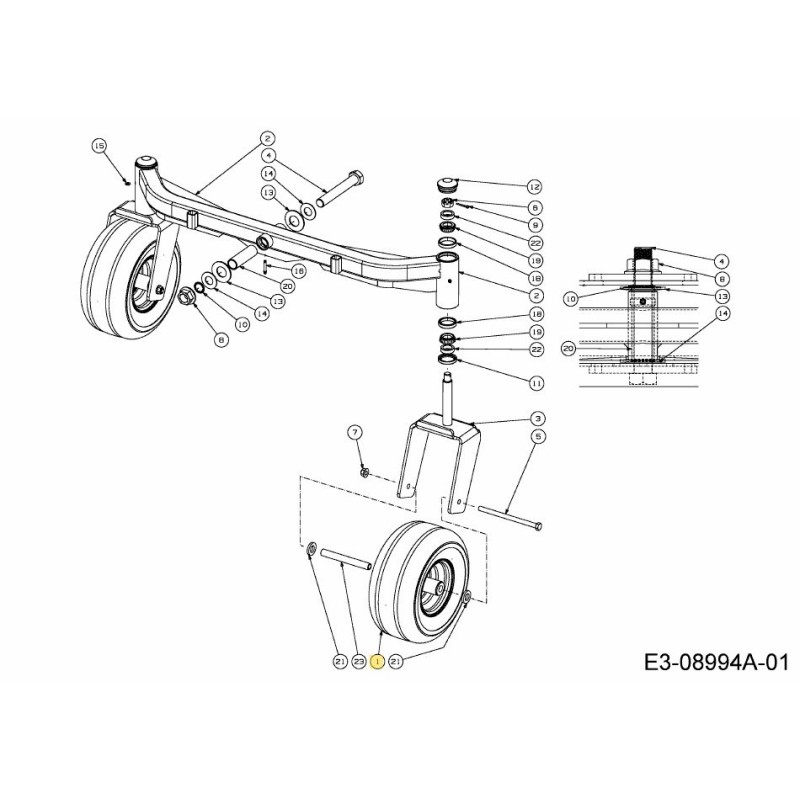 RUEDA COMPLETA 13X6.5-6 BEIGE 634-04750 ORIGINAL MTD