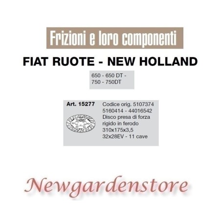 Clutch disc 32x28EV 11cave 650 650DT 750 750DT 15277 FIAT NEW HOLLAND | Newgardenstore.eu