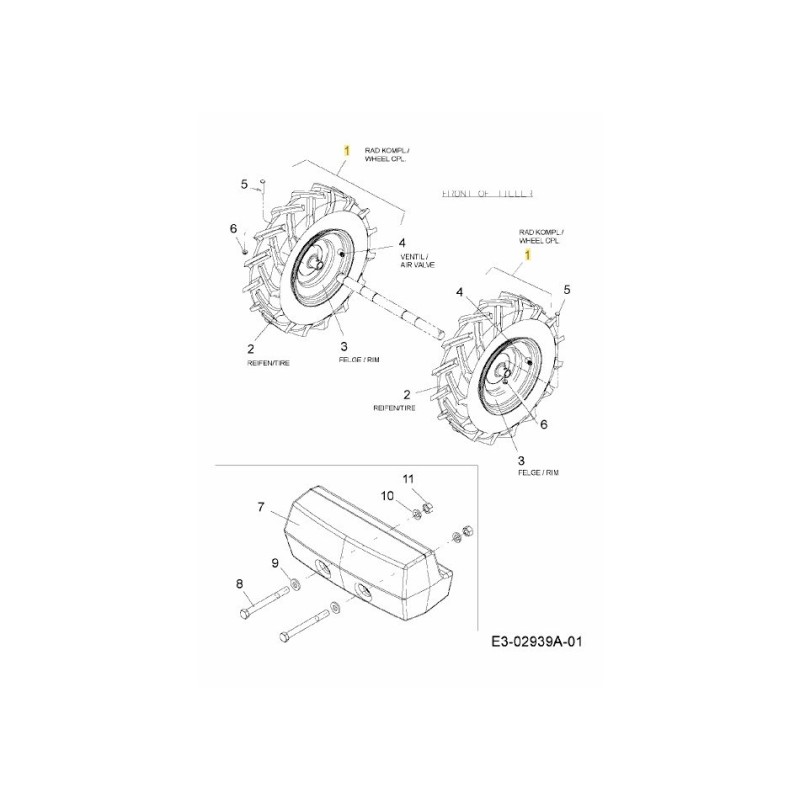 WHL COMPL 16 X 4,6 X 8 634-04231 ORIGINALE MTD