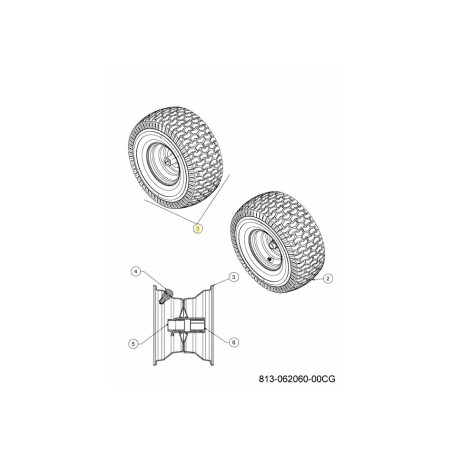 WHEEL CPL. 15x6x6 634-05067-CG ORIGINAL MTD | Newgardenstore.eu