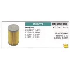 Filtro gasolio KUBOTA 2550GST - L275 - L2250 - L5450  rasaerba 15521.4316.0