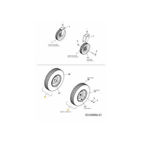 WHL COMPL 16X4X8 BIEGE ERBA ERBOSA 634-04349 ORIGINALE MTD | Newgardenstore.eu
