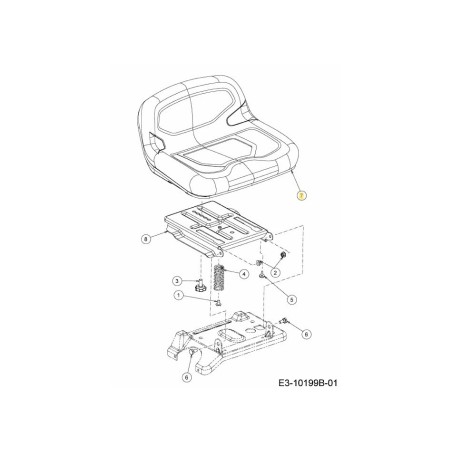 ASIENTO RESPALDO BAJO NEGRO 757-05230 ORIGINAL MTD | Newgardenstore.eu