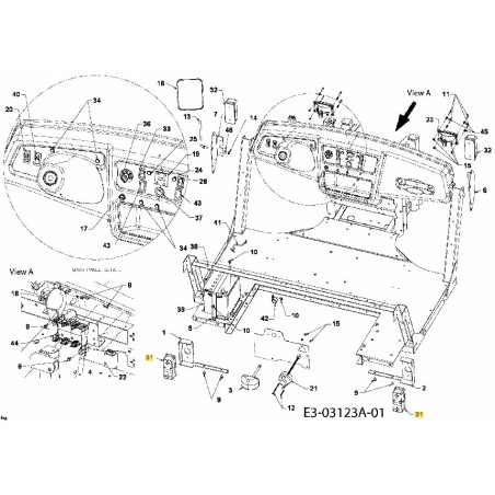 Feu arrière LGT:RR:725-04486 d'origine MTD | Newgardenstore.eu