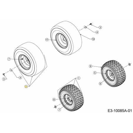 WHL COMPL 18X8.5X8 TURF SVR 634-05302-CB ORIGINALE MTD | Newgardenstore.eu