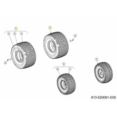 RUOTA COMPLETA 18X9.5-8 SQ SH 634-04641637 ORIGINALE MTD