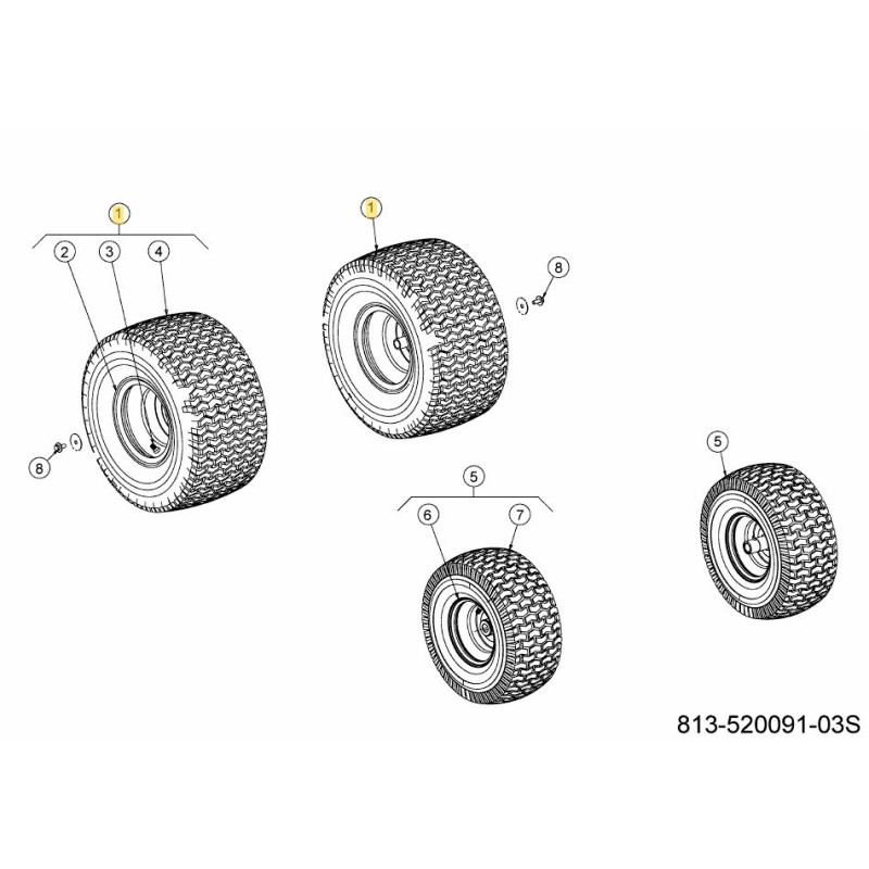 Radsatz 18x9,5-8 SQ SH 634-04641637 Original montiert Radsatz 18x9,5-8 SQ SH 634-04641637 Original montiert
