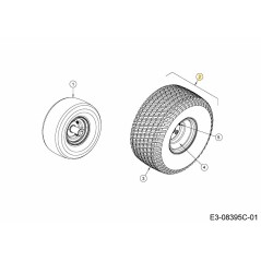 WHEEL COMPL. 20X10-8 634-07244637 ORIGINAL MTD | Newgardenstore.eu