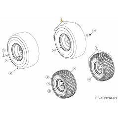 WHEEL CPL. 18X9.5-8 SQ SH 634-04641-CB ORIGINAL MTD | Newgardenstore.eu
