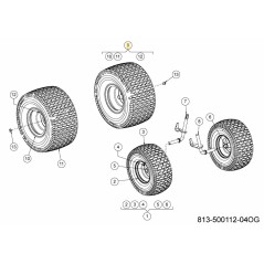 WHEEL CPL. 18X9.5-8 SQ SH 634-04641-OG ORIGINAL MTD | Newgardenstore.eu