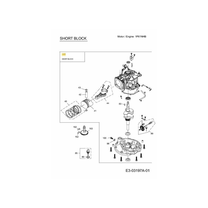 BLOC-MOTEUR COURT 751-12430A ORIGINAL MTD