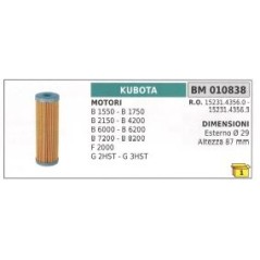 Dieselfilter KUBOTA B1550 - B2150 - F2000 - B6200 - B8200 Rasentraktor