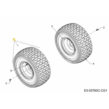 WHL COMPL 20.0x8.0x8.0 SQ SH 634-0104-CG ORIGINALE MTD | Newgardenstore.eu