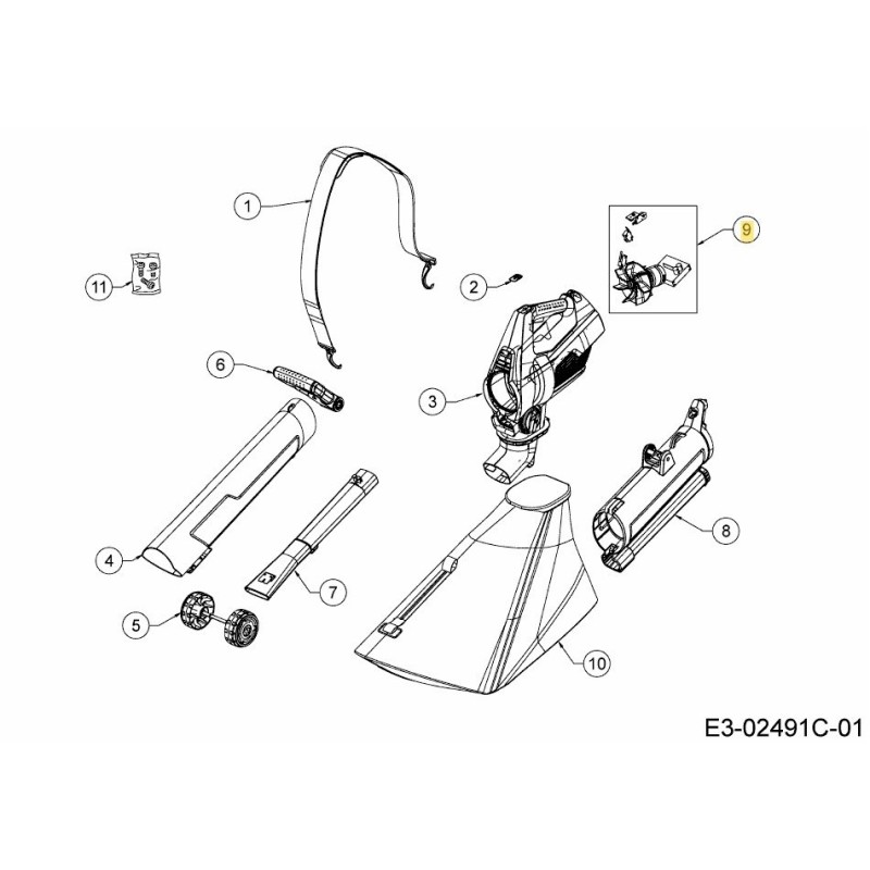 KIT MOTOR SOPLADOR/ASPIRADOR 40V 753-10670 ORIGINAL MTD
