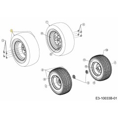 RUEDA: COMPL: 22X9.5X12: SQ SH 634-05107-CB ORIGINAL MTD