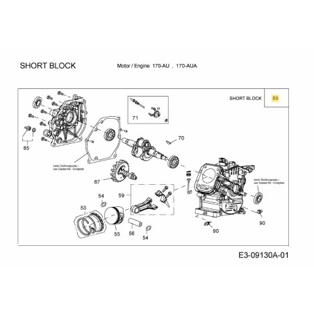 BLOQUE CORTO 651-05031 ORIGINAL MTD | Newgardenstore.eu
